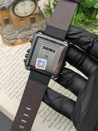 Skmei Leather Triple Time 1584