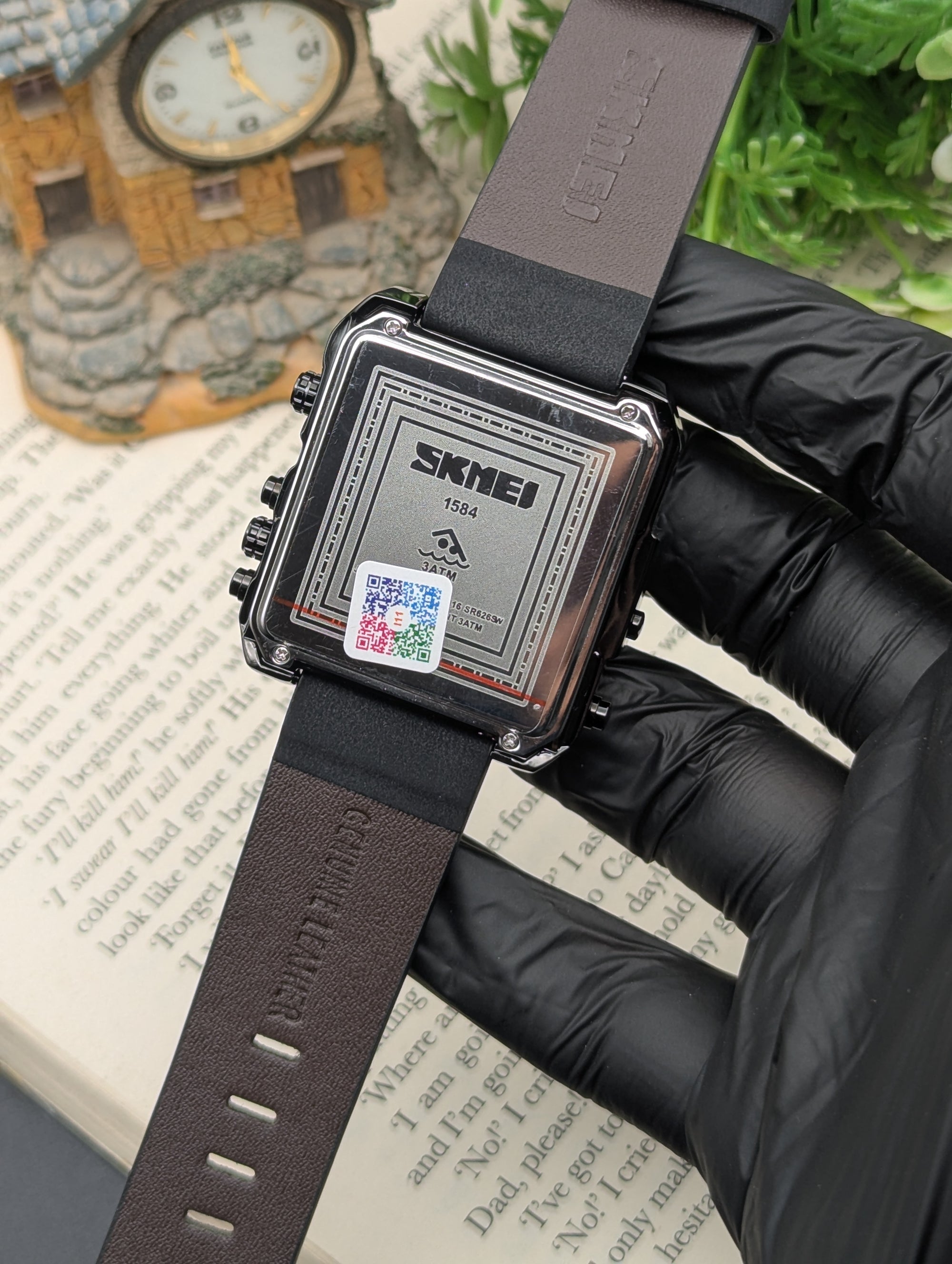 Skmei Leather Triple Time 1584