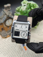 Skmei Leather Triple Time 1584