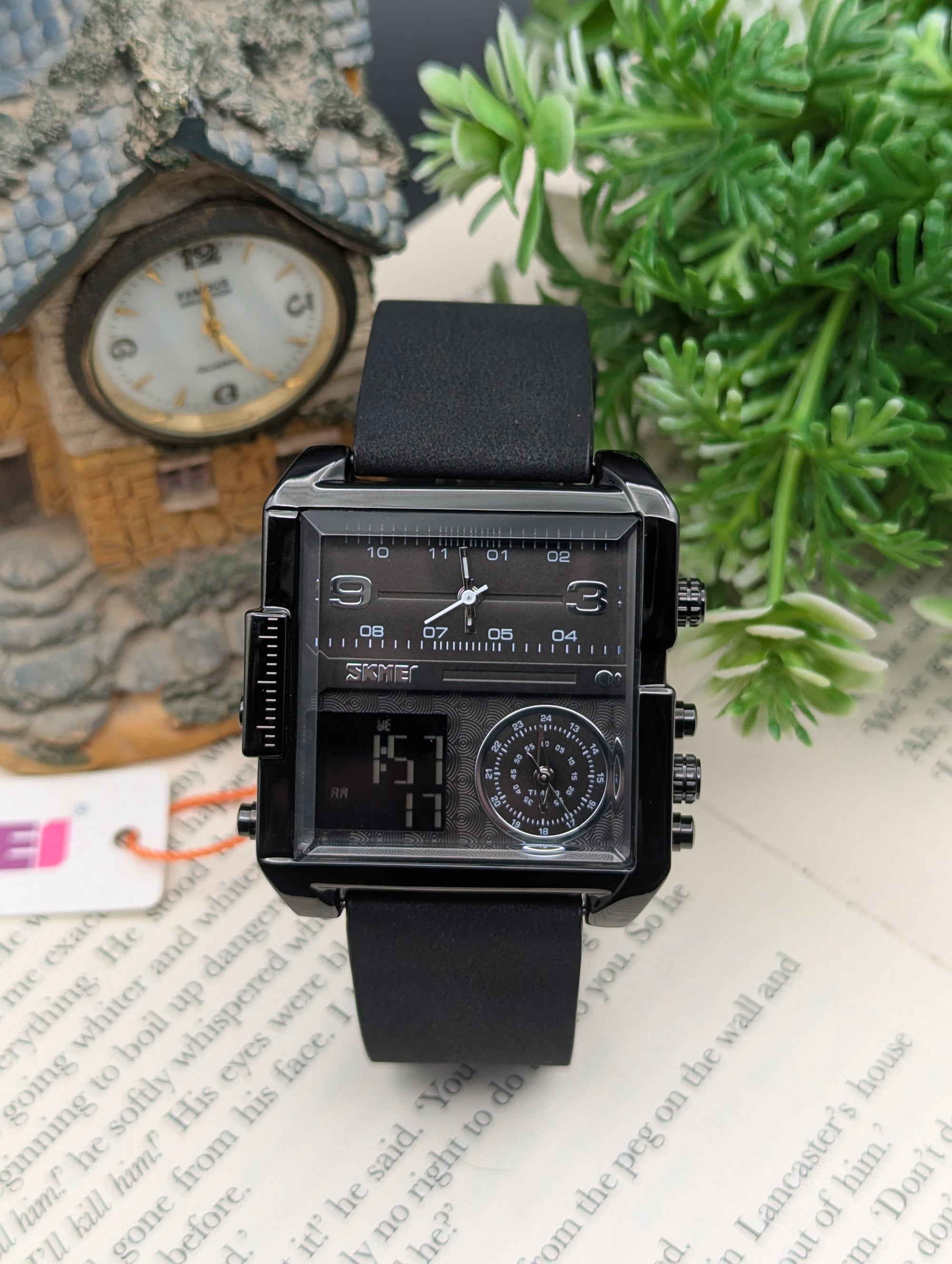 Skmei Leather Triple Time 1584
