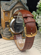 Al Fajar Leather Double Time Watch