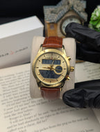 Al Fajar Leather Double Time Watch