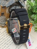 Skmei Leather Triple Time 1584